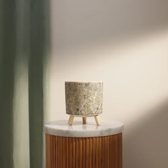 Floward Elegant Printed Ceramic Vase with Legs