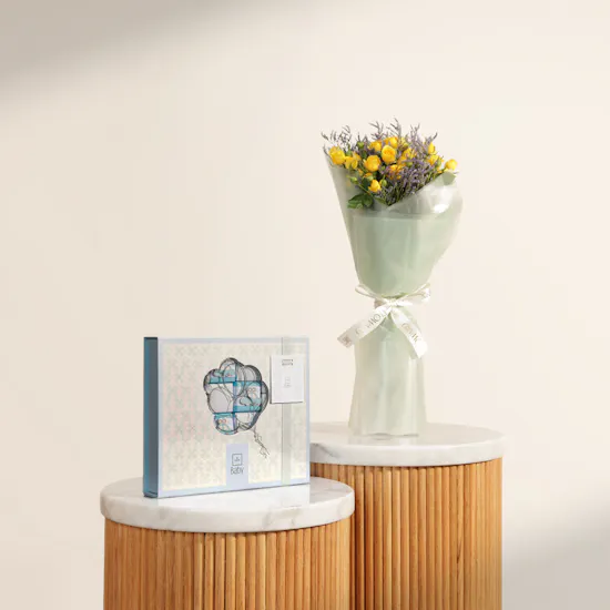 Patchi Chocolate Baby Boy Balloon Box | Pure Joy Flower Bouquet