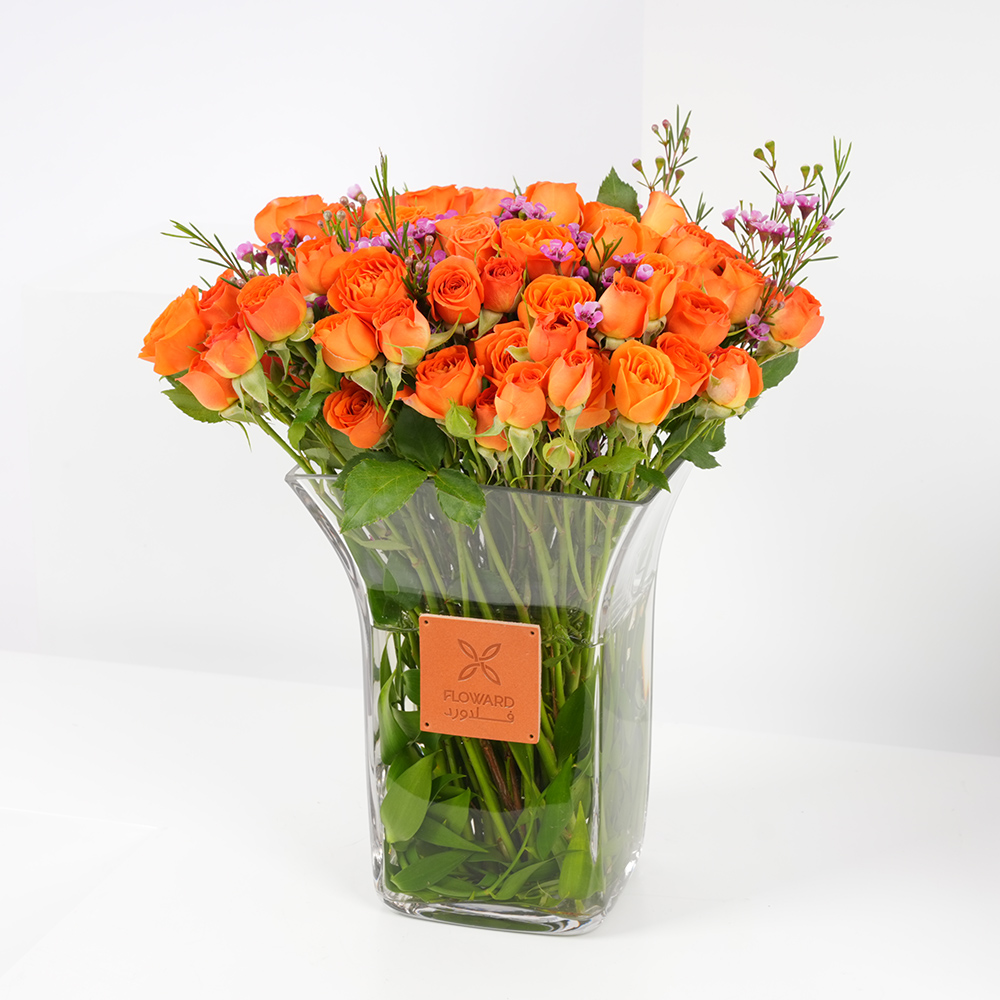 بيبي جوري برتقالي | مزهريه زجاج