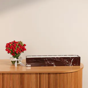 Lanai Lava Short Rectangle Candle | Elegant Flowers Vase