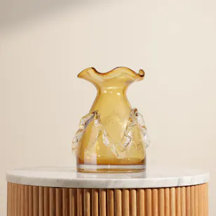 Floward Vintage Mini Amber Glass Vase