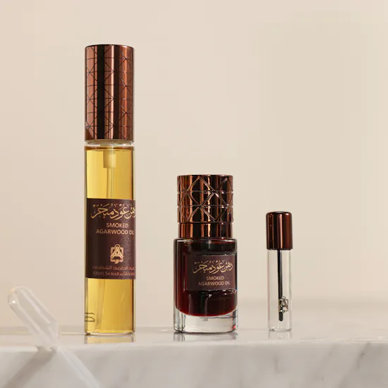 Abdul Samad Al Qurashi Smoked Agarwood Oil | Peach Roses Bouquet