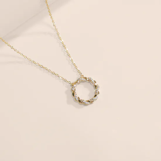 Miss L’ by L’azurde Circular Cubic Zirconia Gold Necklace