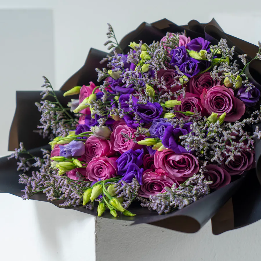 Purple Flowers | Black Wrap 4