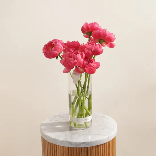 Magical Peony Coral Charm Vase