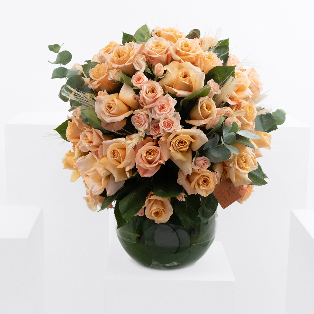 Enchanting Vase of Peach Flowers 