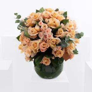 Enchanting Vase of Peach Flowers Enchanting Vase of Peach Flowers