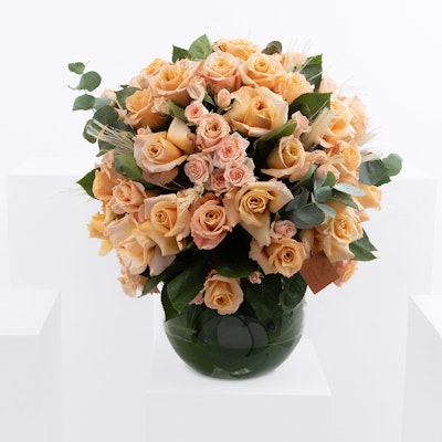 Vase Of Peach Flowers 