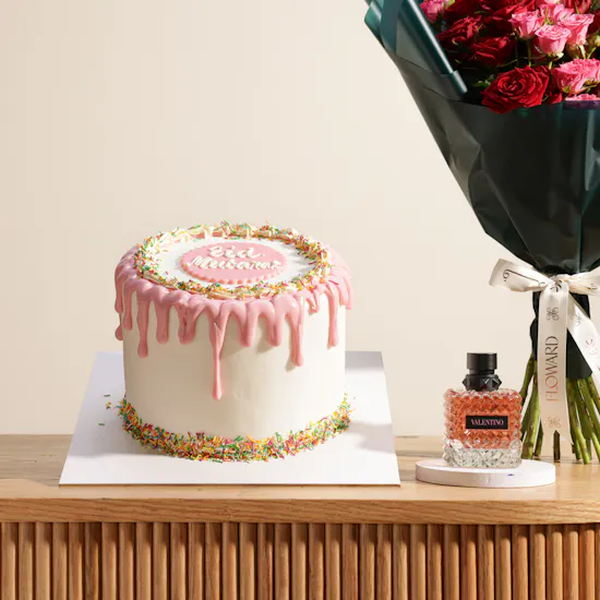 Floward Eid Pink Cake | Valentino Donna Born in Roma and Flowers