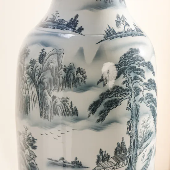 Traditional White Chinese Landscape Vase 180 CM