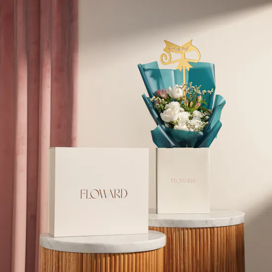 Floward Lovely Orchid Elegant Home Set | Graduation Flower Bouquet