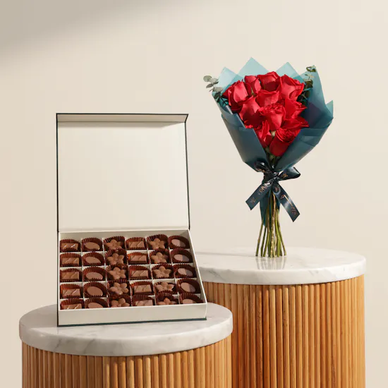 Floward Mix Chocolate Box | Sweet Embrace Flower Bouquet