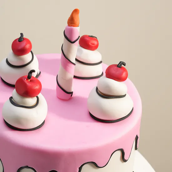 BreadTalk Birthday Pink Comic Cake