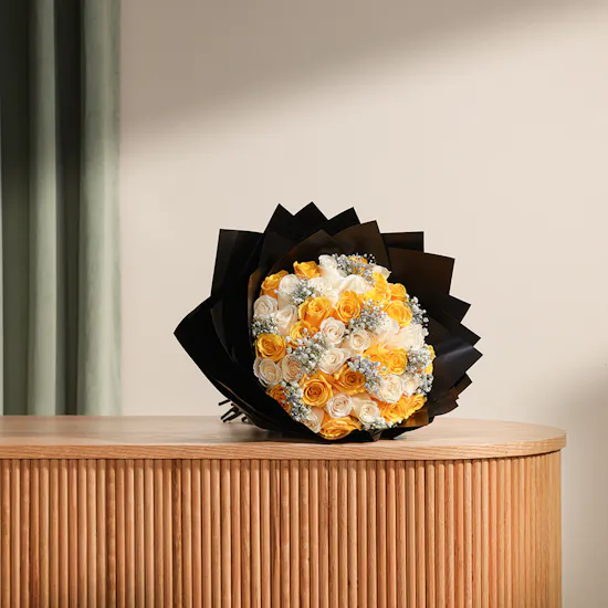 Golden Elegance Flowers Bouquet
