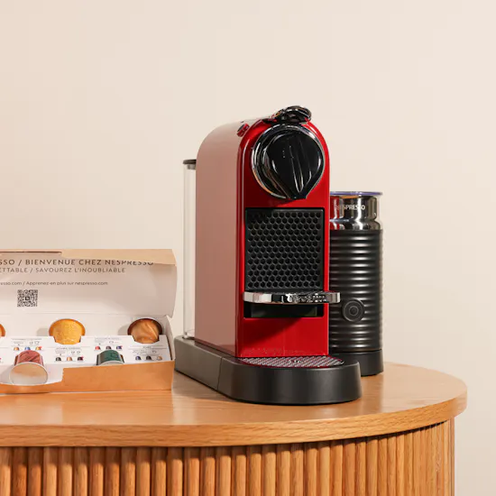 Nespresso Citiz & Milk Cherry Red Coffee Machine | Congratulation Flowers