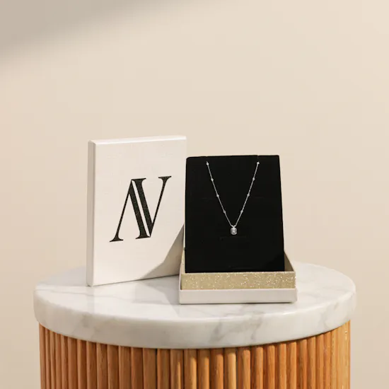 AV Jewelry White Gold Glow Necklace