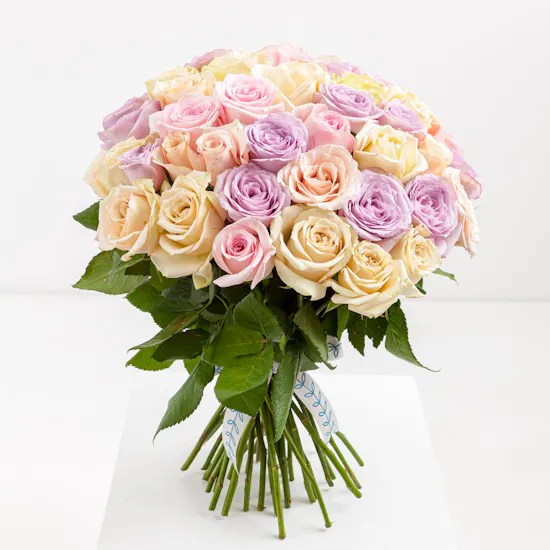 40 Pastel Mixed Rose Bouquet