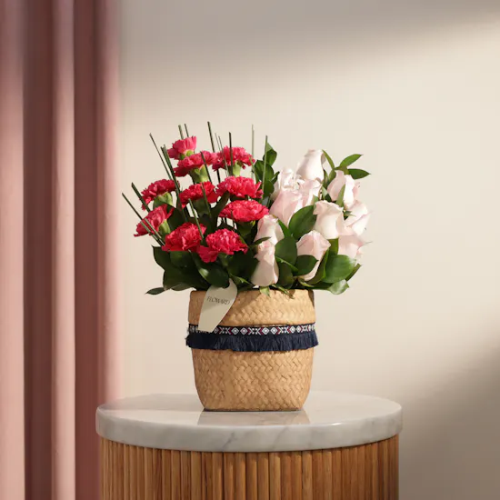 Blushing Harmony Flower Vase