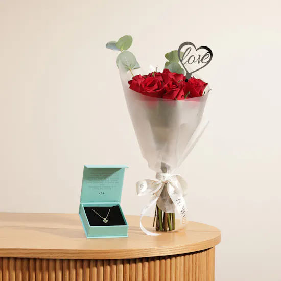 Zia Heart Charm Necklace | Eternal Love Bouquet
