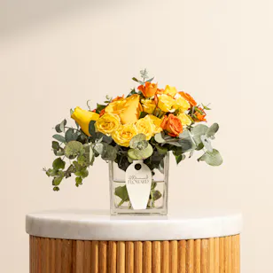 Golden Glow Flowers Vase