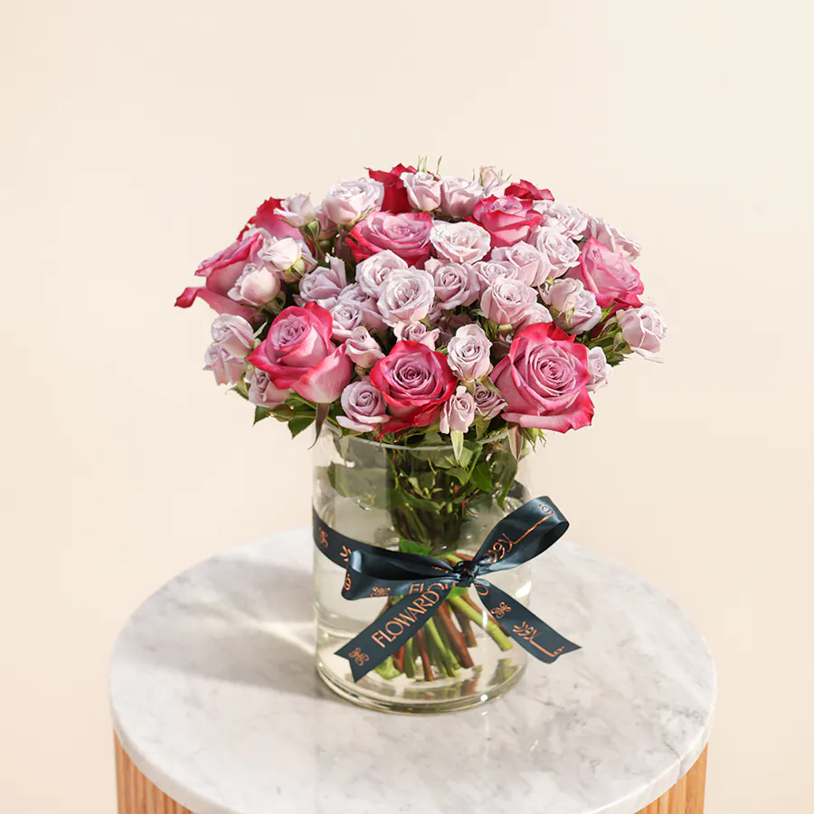 Violet Dreamscape Flowers Vase 3