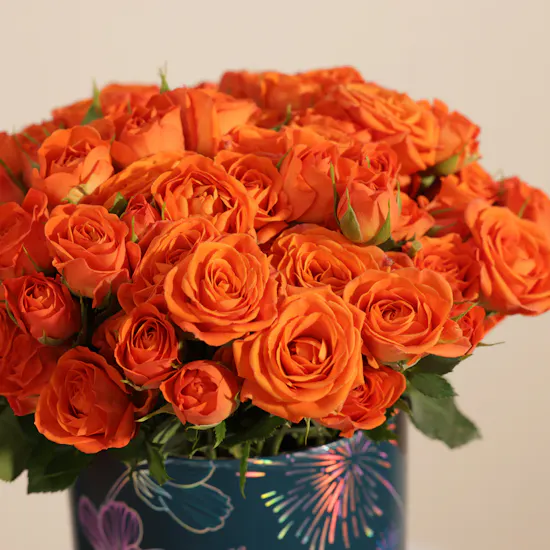 Warm Orange Baby Rose Box | 25 Flowers