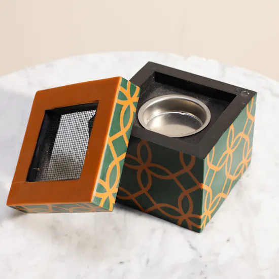 Kenooz Qatar Green Square Incense Burner