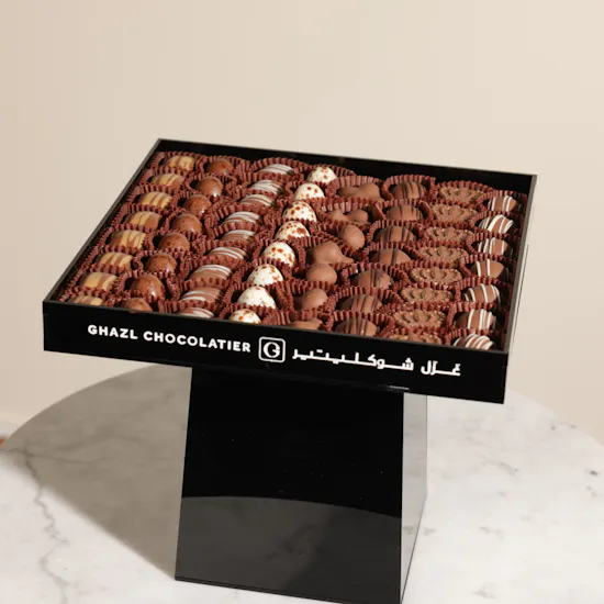 Ghazl Chocolatier Luxury Chocolate Tray with Stand