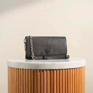 Guess Noelle II Xbody Flap Organizer Black Women's Crossbody Bag
