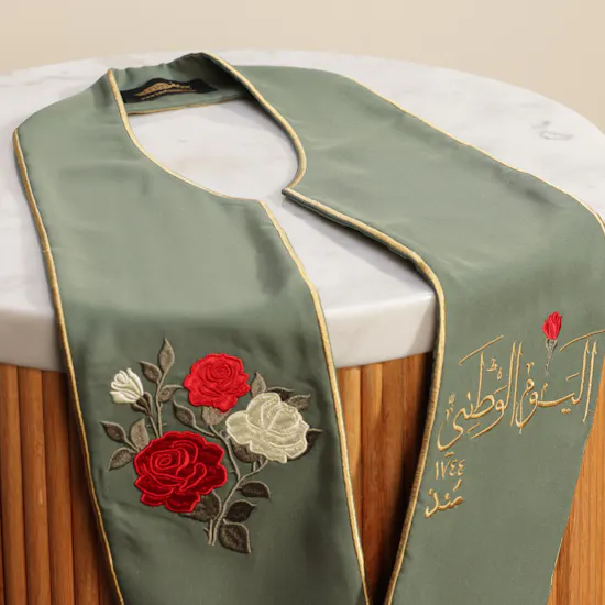 Saaf Rose Omani National Day Green Scarf