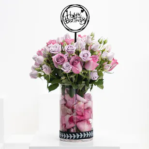 Purple Roses | Cylinder Vase Purple Roses | Cylinder Vase