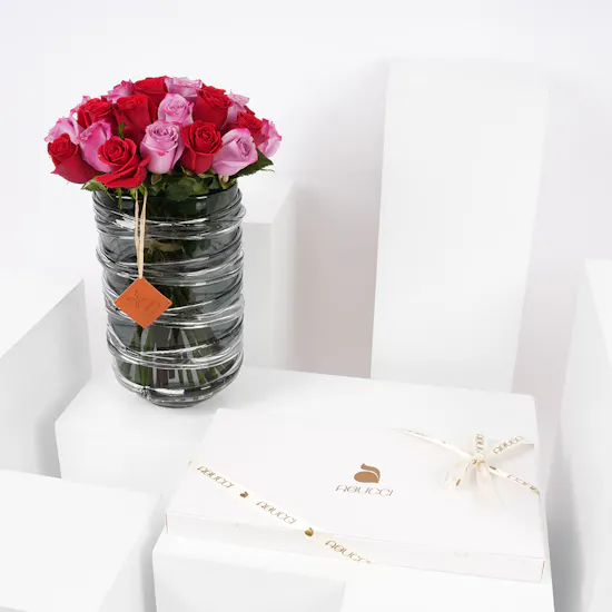 Abucci Large Chocolate Box | Roses