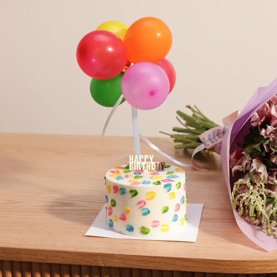 Sweet Atelier Small Birthday Cake | Flowers Bouquet 5