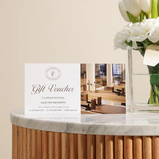 Sculpt Pilates Sessions Gift Voucher | Classic White Harmony Vase