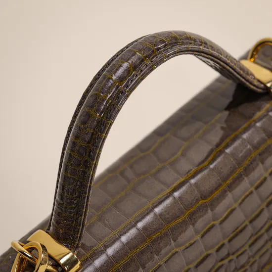 Rula Galayini Baby Vertigo Tan Croc-Print Women’s Bag