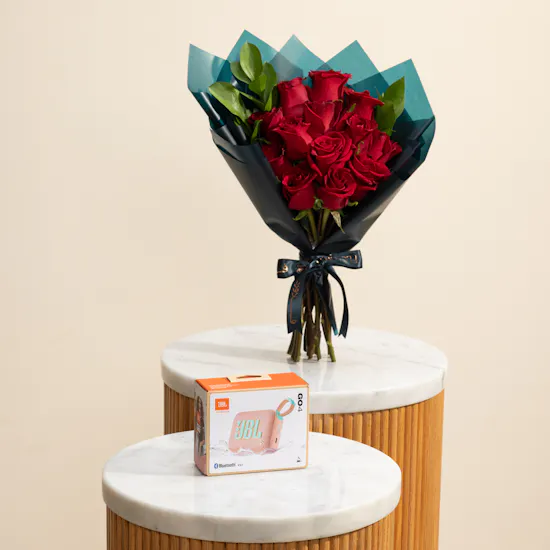 JBL Go4 Bluetooth Portable Speaker | A Gentle Flourish Flower Bouquet
