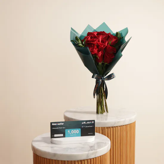 Almosafer 1000 Almosafer Points Gift Card | Red Rose Bouquet