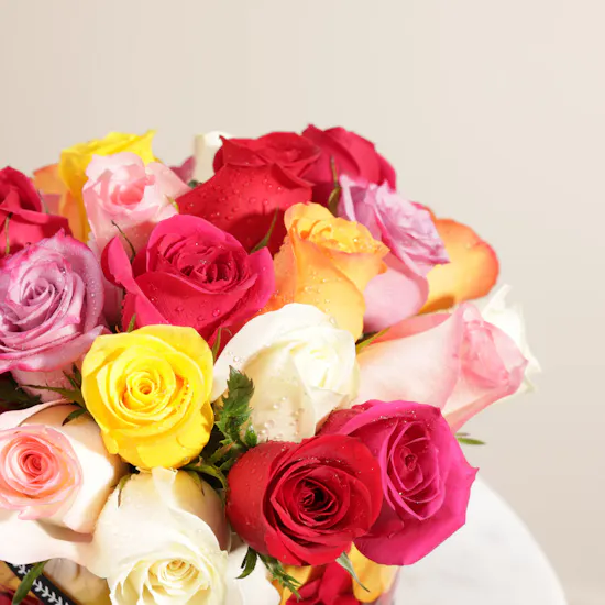 Happy Birthday Mixed Flowers Vase