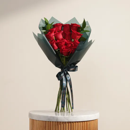 Imperial Love Red Roses Bouquet | 15 Flowers