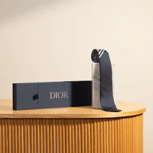 Dior Oblique Striped Oblique Navy Blue Tie