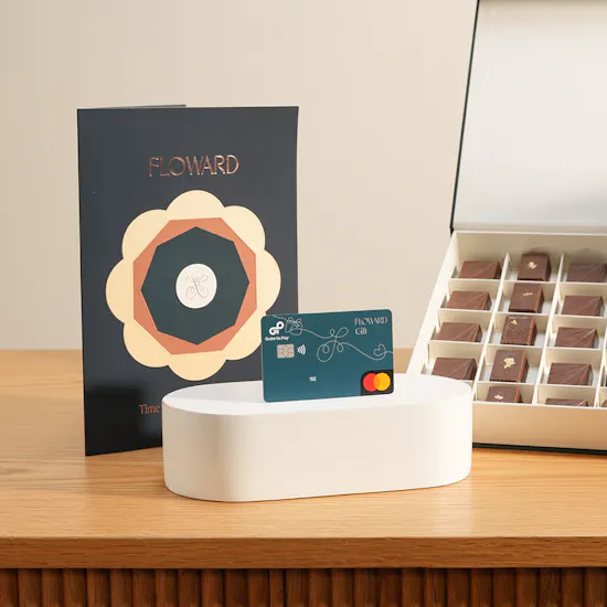 Floward 100 USD Card and Essence of Joy Medium Chocolate Box | Charming Flowers