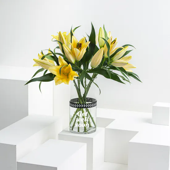 Yellow lily | Get well soon Vase