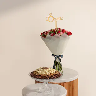 Rava Chocolate Lilyum Flowers Shape Crystal Tray | Congratulation Flowers 