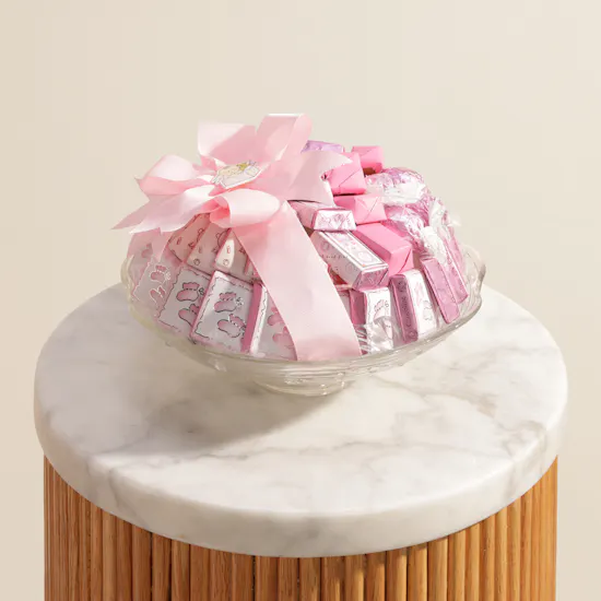 Chocoline It's a Girl Chocolate Glass Bowl