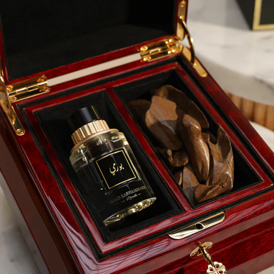 Saad Bashammakh Wooden Burgundy Box Set