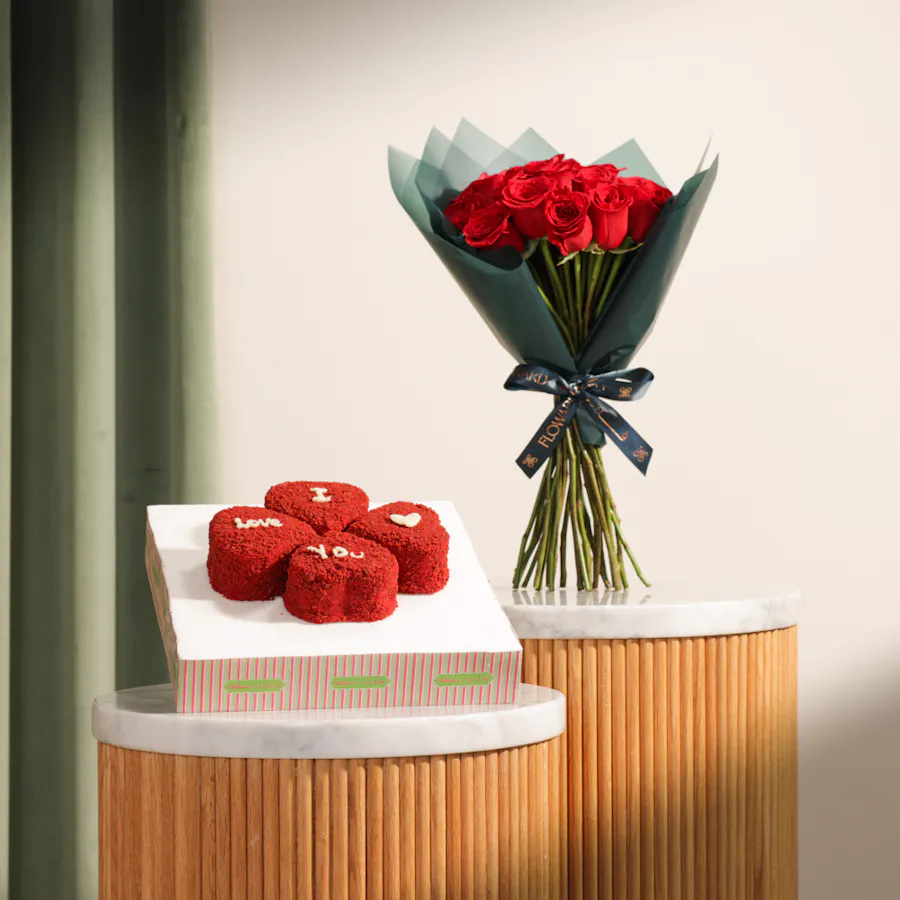 Floward I Love You Red Hearts Cake | Romantic Flowers 2