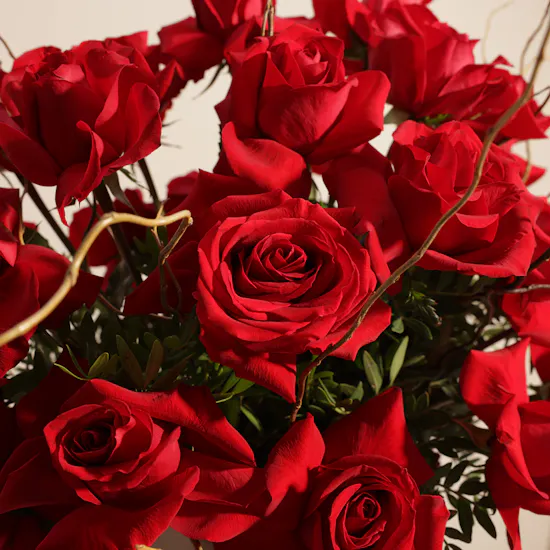Soft Classic Red Roses Vase