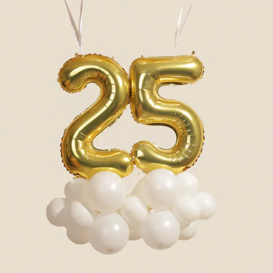Balloonizer Customized Gold Double Number Balloons