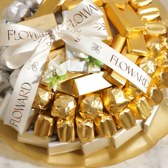 Floward Golden and Silver Assorted Medium Chocolate Tray