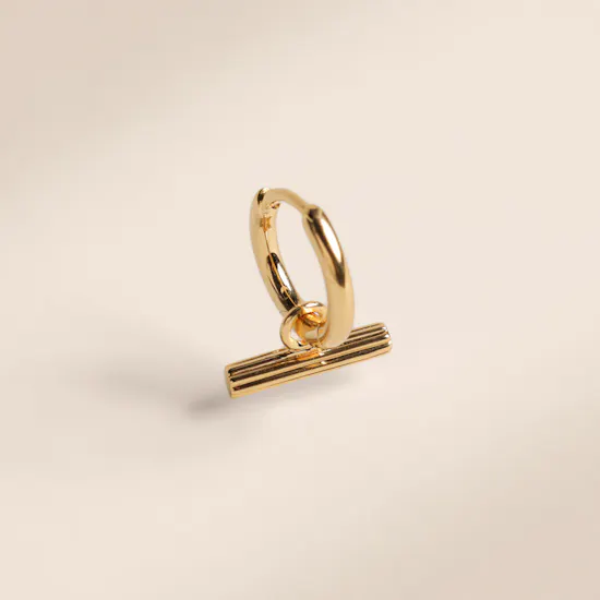 Rachel Jackson Gold-Plated Mini T-Bar Huggie Women's Hoop Earrings